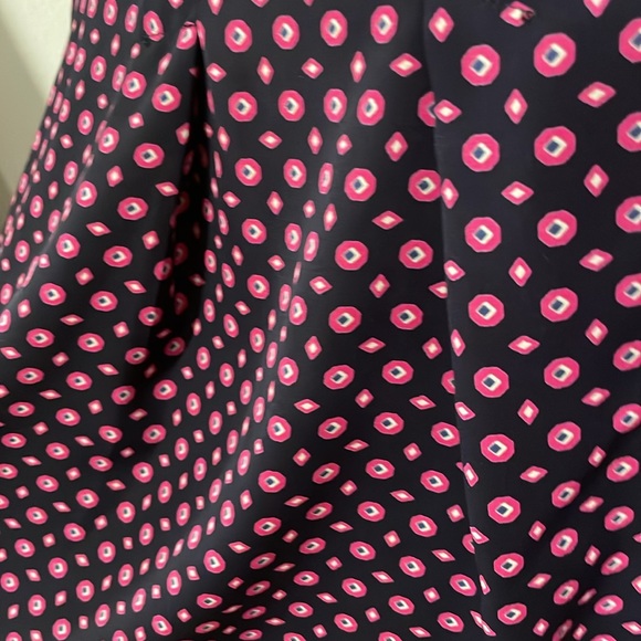 PLEIONE Navy & Pink Geometric Pattern Short Sleeve Tunic Top, Size XS - Picture 7 of 7